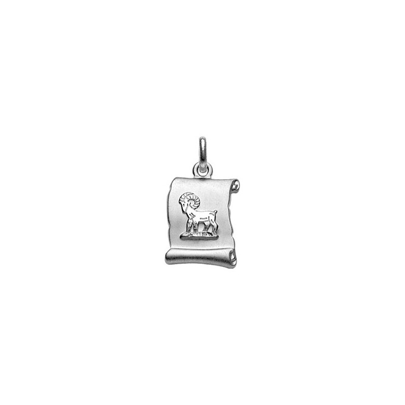 PENDENTIF ZODIAQUE BELIER ARGENT RHODIE