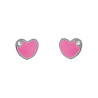 BOUCLES D'OREILLES COEUR ROSE