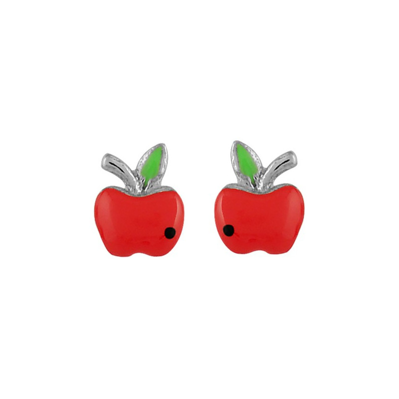 BOUCLES D'OREILLES POMME ROUGE