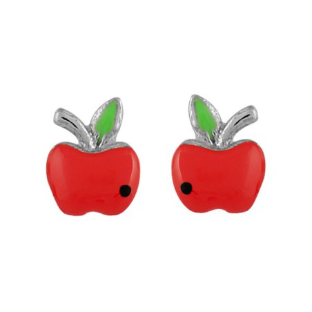 BOUCLES D'OREILLES POMME ROUGE