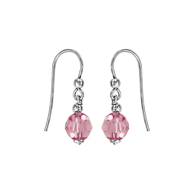 BOUCLES D'OREILLES PENDANTES PERLE CRISTAL