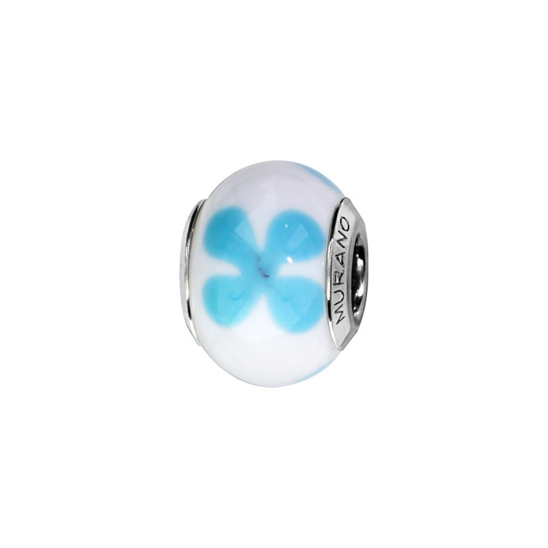 CHARMS COULISSANT ARGENT RHODIE MURANO VERITABLE