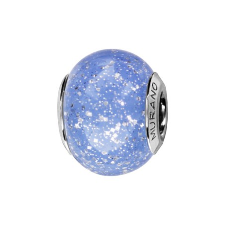 CHARMS COULISSANT ARGENT RHODIE MURANO VERITABLE ET PAILLETTE