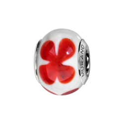 CHARMS COULISSANT ARGENT RHODIE MURANO VERITABLE