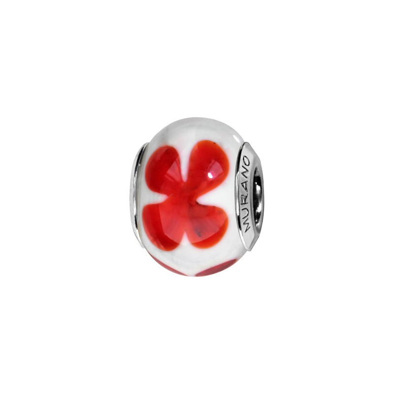 CHARMS COULISSANT ARGENT RHODIE MURANO VERITABLE