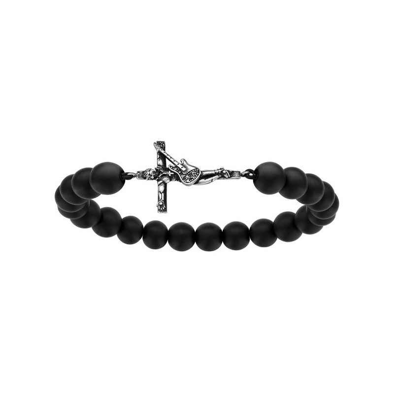 BRACELET EXTENSIBLE PIERRES DE LAVE GALVANISÉES