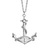 COLLIER ARGENT RHODIE PENDENTIF ANCRE MARINE