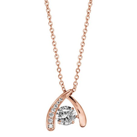 COLLIER "DANCING STONE" ARGENT ET DORURE ROSE