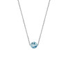 COLLIER ARGENT RHODIE BOULE CRISTAL BLEU CIEL