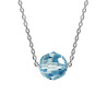COLLIER ARGENT RHODIE BOULE CRISTAL BLEU CIEL