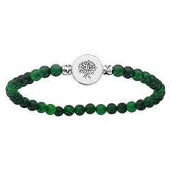 BRACELET EXTENSIBLE MALACHITE VÉRITABLE ARBRE DE VIE ARGENT