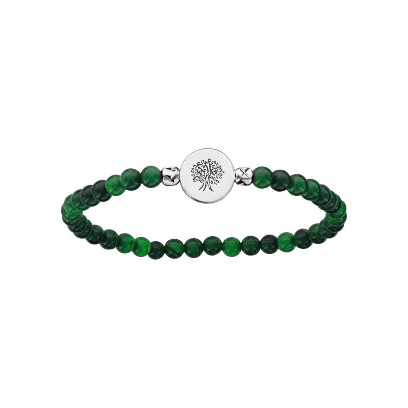 BRACELET EXTENSIBLE MALACHITE VÉRITABLE ARBRE DE VIE ARGENT