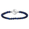 BRACELET EXTENSIBLE PERLES DE VERRE ET PASTILLE ARGENT 2 ETOILES