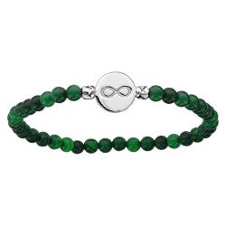 BRACELET EXTENSIBLE MALACHITE VÉRITABLE ARBRE DE VIE ARGENT