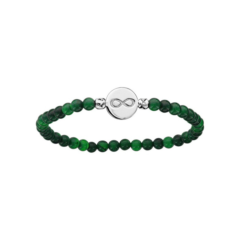 BRACELET EXTENSIBLE MALACHITE VÉRITABLE ARBRE DE VIE ARGENT