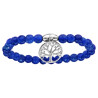 BRACELET ARGENT RHODIE EXTENSIBLE AVEC AGATES ET ARBRE DE VIE