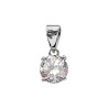 PENDENTIF ARGENT RHODIE SOLITAIRE OXYDE SERTI GRIFFE