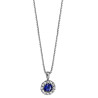 COLLIER ARGENT RHODIE PENDENTIF OXYDE BLEU ET BLANCS