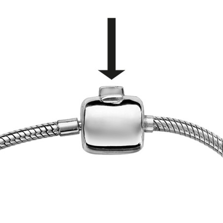 BRACELET ARGENT RHODIE CHAINE TUBE SERPENT