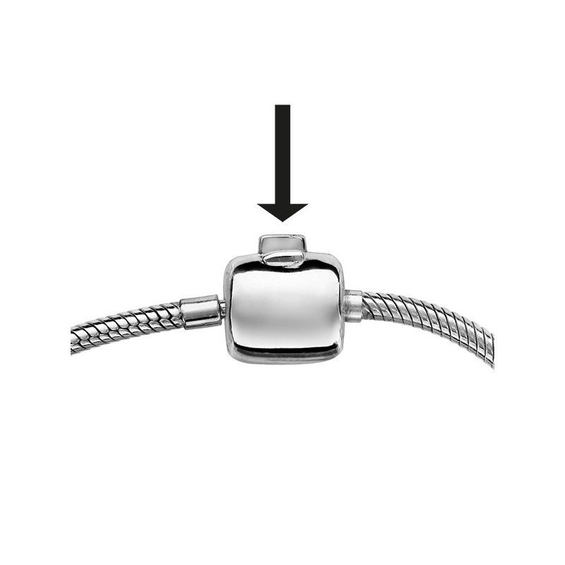 BRACELET ARGENT RHODIE CHAINE TUBE SERPENT