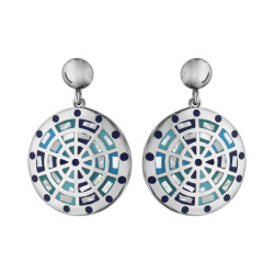 BOUCLES D'OREILLE ACIER STELLA MIA RONDES AVEC NACRE
