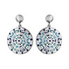 BOUCLES D'OREILLE ACIER STELLA MIA RONDES AVEC NACRE