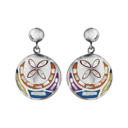 BOUCLES D'OREILLE ACIER STELLA MIA RONDES AVEC NACRE