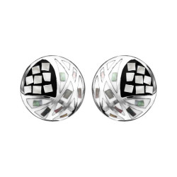 BOUCLES D'OREILLE ACIER STELLA MIA RONDES AVEC NACRE
