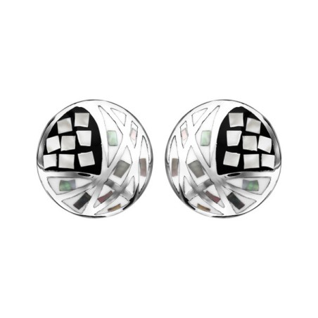 BOUCLES D'OREILLE ACIER STELLA MIA RONDES AVEC NACRE