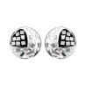 BOUCLES D'OREILLE ACIER STELLA MIA RONDES AVEC NACRE