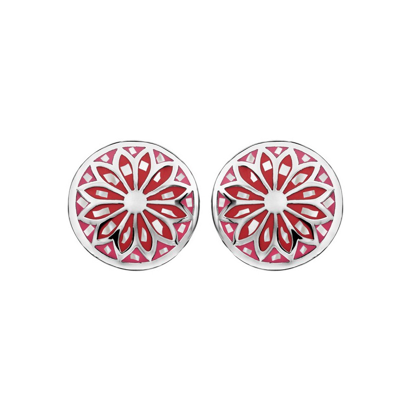 BOUCLES D'OREILLE ACIER STELLA MIA RONDES AVEC NACRE