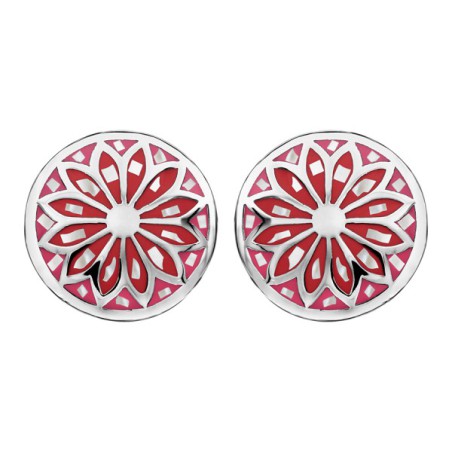 BOUCLES D'OREILLE ACIER STELLA MIA RONDES AVEC NACRE