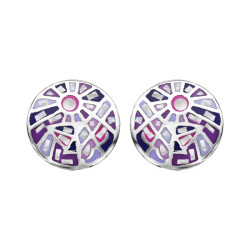 BOUCLES D'OREILLE ACIER STELLA MIA RONDES AVEC NACRE