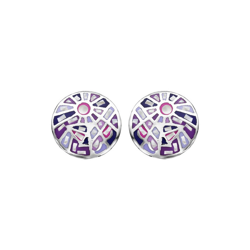BOUCLES D'OREILLE ACIER STELLA MIA RONDES AVEC NACRE