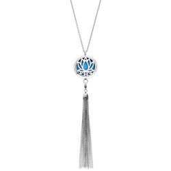 COLLIER SENTEUR ACIER FLEUR DE VIE 7 CHAKRAS