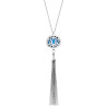 COLLIER SENTEUR ACIER FLEUR DE VIE 7 CHAKRAS