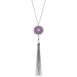 COLLIER SENTEUR ACIER FLEUR DE VIE 7 CHAKRAS