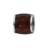 CHARMS ACIER FORME TONNEAU MARRON FONCE IMITATION BOIS