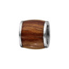 CHARMS ACIER FORME TONNEAU MARRON FONCE IMITATION BOIS