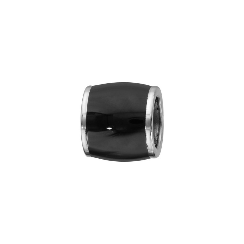 CHARMS ACIER FORME TONNEAU MARRON FONCE IMITATION BOIS