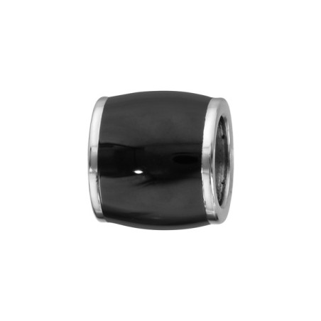 CHARMS ACIER FORME TONNEAU MARRON FONCE IMITATION BOIS