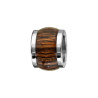 CHARMS ACIER FORME TONNEAU MARRON FONCE IMITATION BOIS