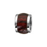 CHARMS ACIER FORME TONNEAU MARRON FONCE IMITATION BOIS