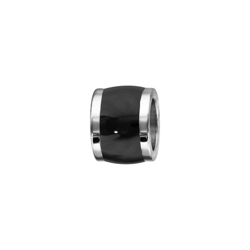 CHARMS ACIER FORME TONNEAU MARRON FONCE IMITATION BOIS