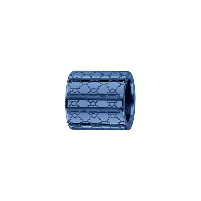 CHARMS ACIER ET PVD BLEU MOTIF ALVEOLES