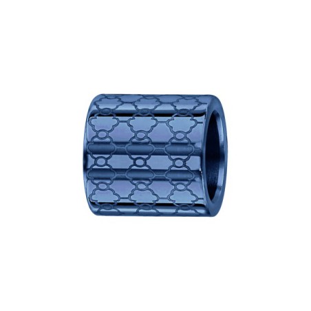 CHARMS ACIER ET PVD BLEU MOTIF ALVEOLES