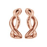 BOUCLES D'OREILLE ACIER ET PVD ROSE DEMI CREOLES