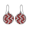 BOUCLES D'OREILLE ACIER MOTIFS RONDS GLITTER ROUGE