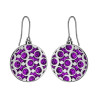 BOUCLES D'OREILLE ACIER MOTIFS RONDS GLITTER ROUGE