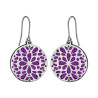 BOUCLES D'OREILLE ACIER MOTIFS RONDS GLITTER ROUGE